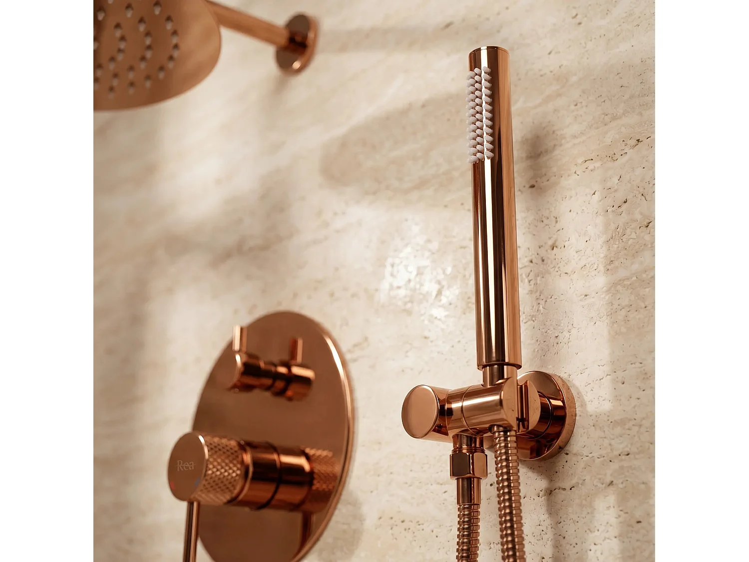 Conjunto De Duche Embutido Rea Js-625103-1Rg Copper