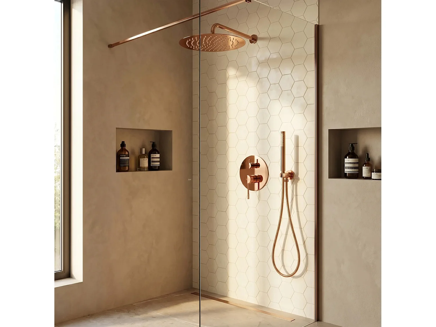 Conjunto De Duche Embutido Rea Js-625103-1Rg Copper