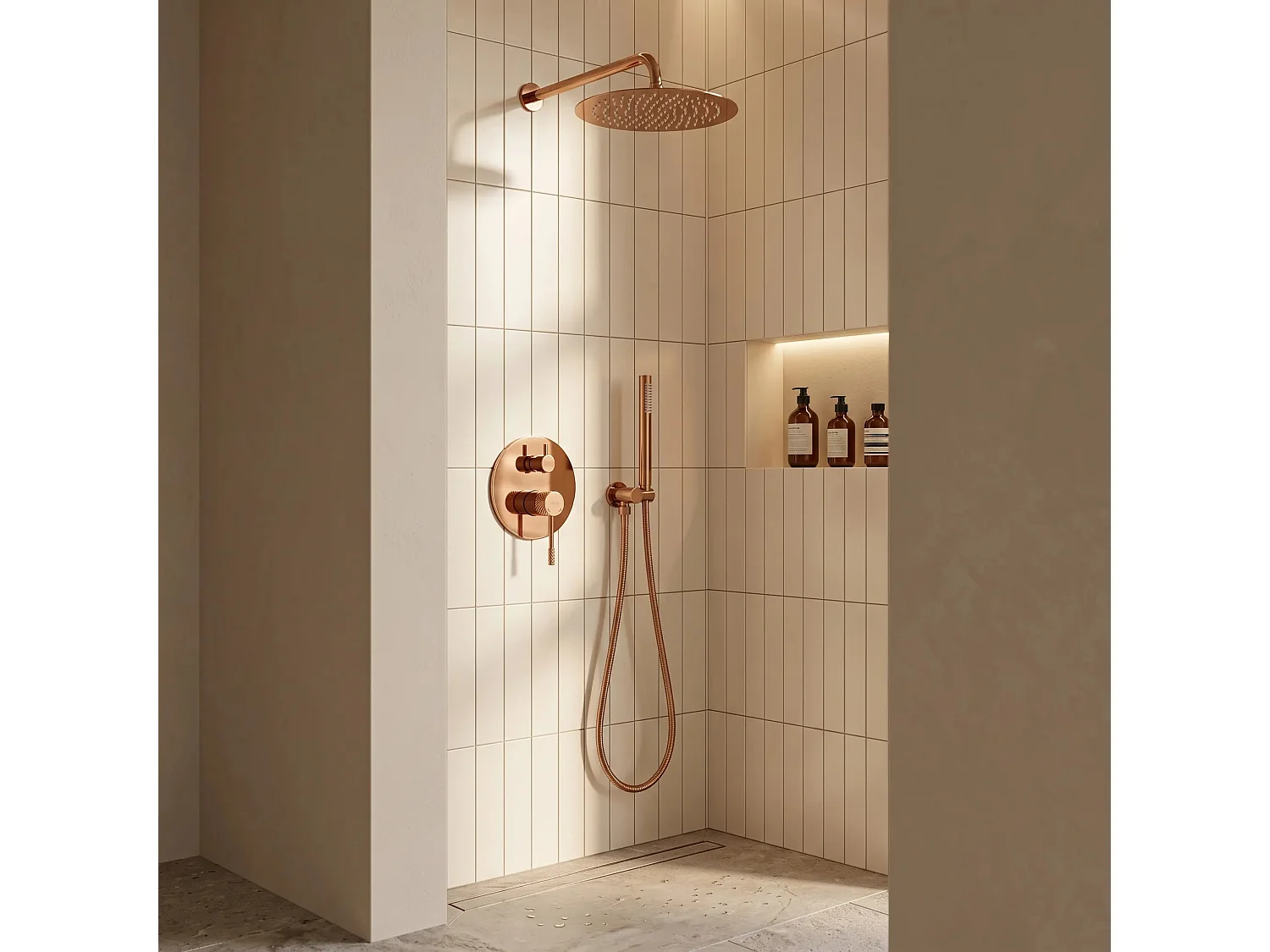 Conjunto De Duche Embutido Rea Js-625103-1Rg Copper