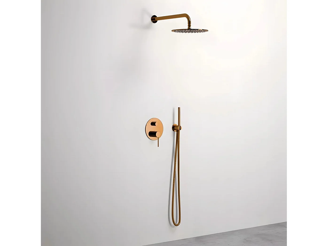 Rea LUNGO indbygnings brusesæt + box , kobber, 36X25X21CM
