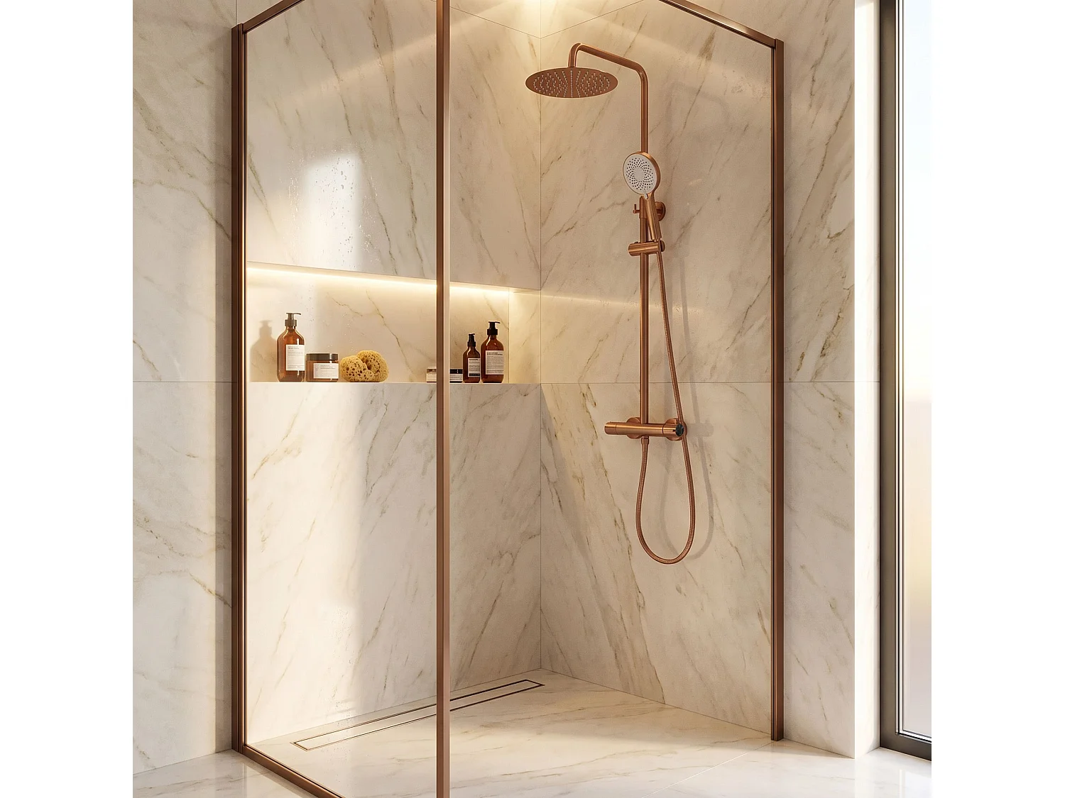 Conjunto De Duche Rea Drop Brush Copper
