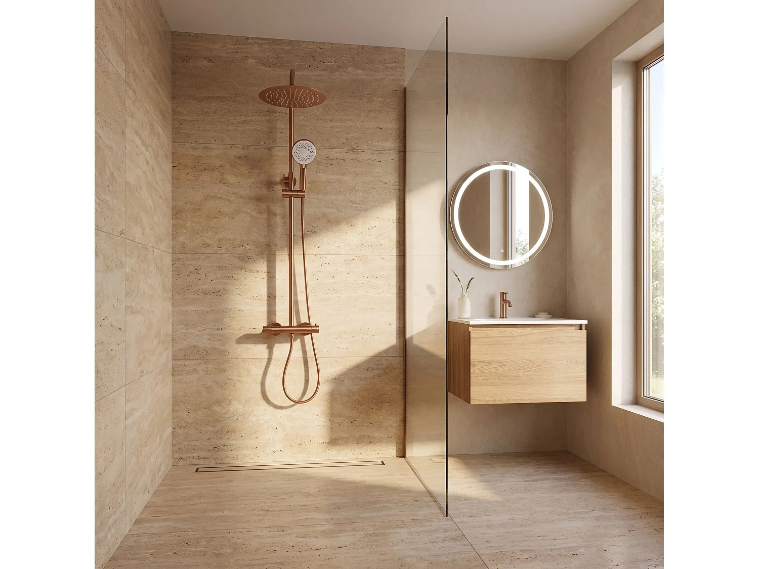 Conjunto De Duche Rea Drop Brush Copper