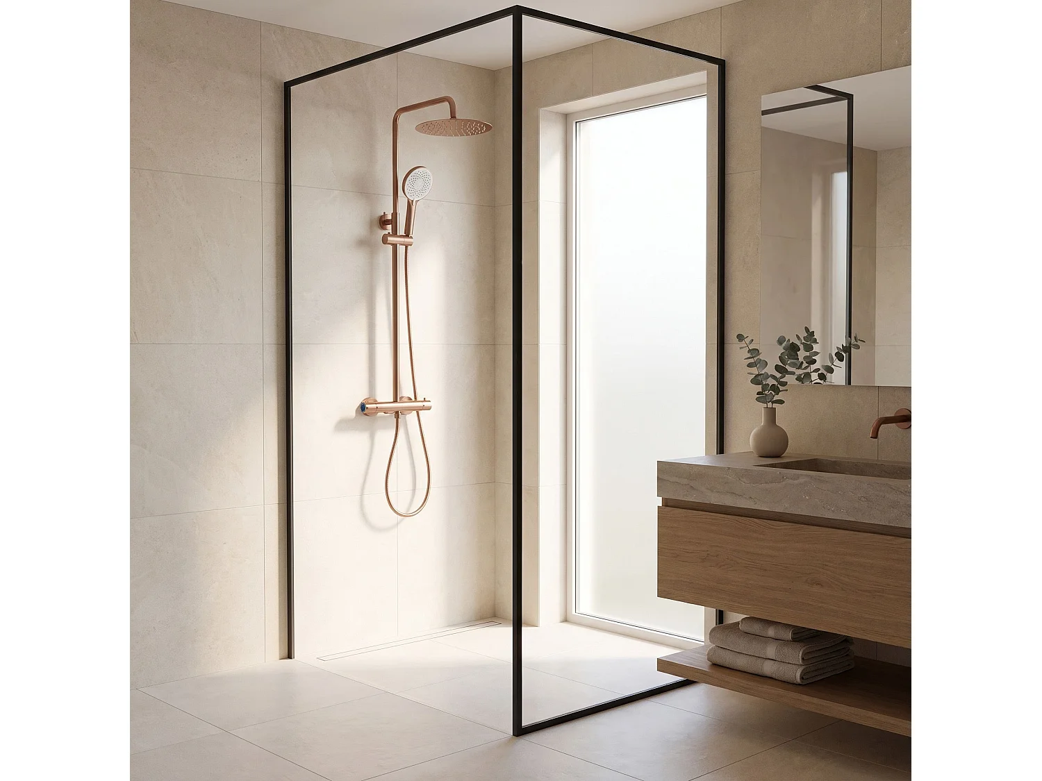 Conjunto De Duche Rea Drop Brush Copper
