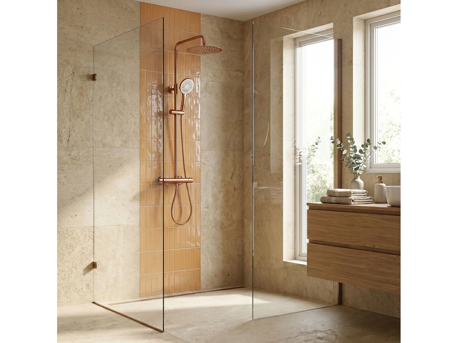 Conjunto De Duche Rea Drop Brush Copper