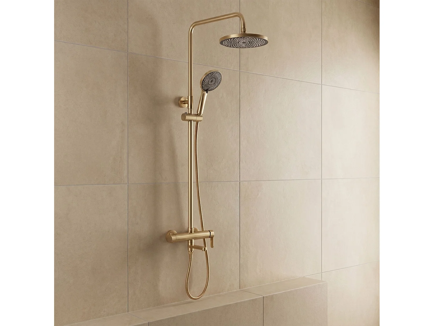 Ensemble De Douche Rea Arcos Brush Gold