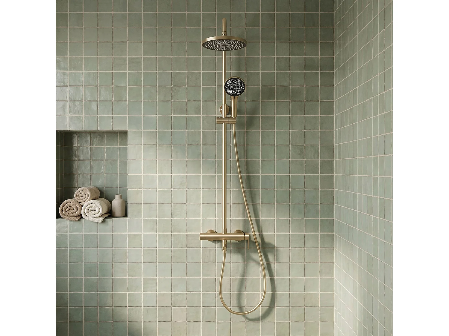Ensemble De Douche Rea Arcos Brush Gold