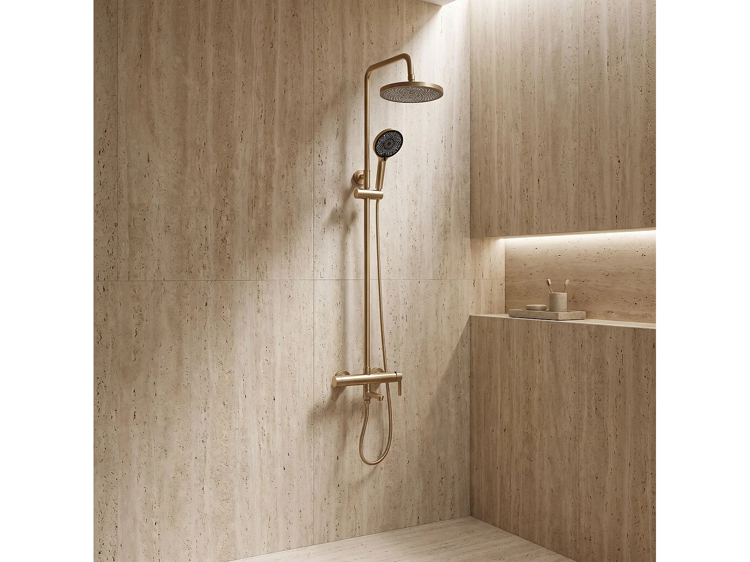 Ensemble De Douche Rea Arcos Brush Gold