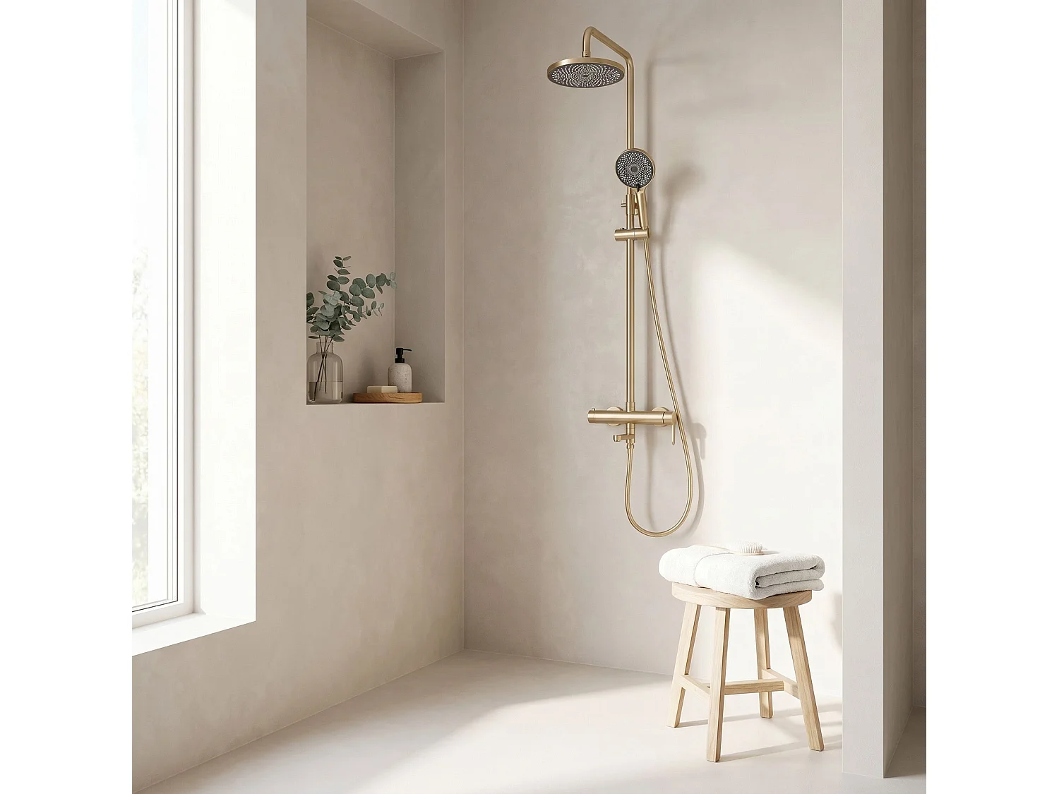 Ensemble De Douche Rea Arcos Brush Gold
