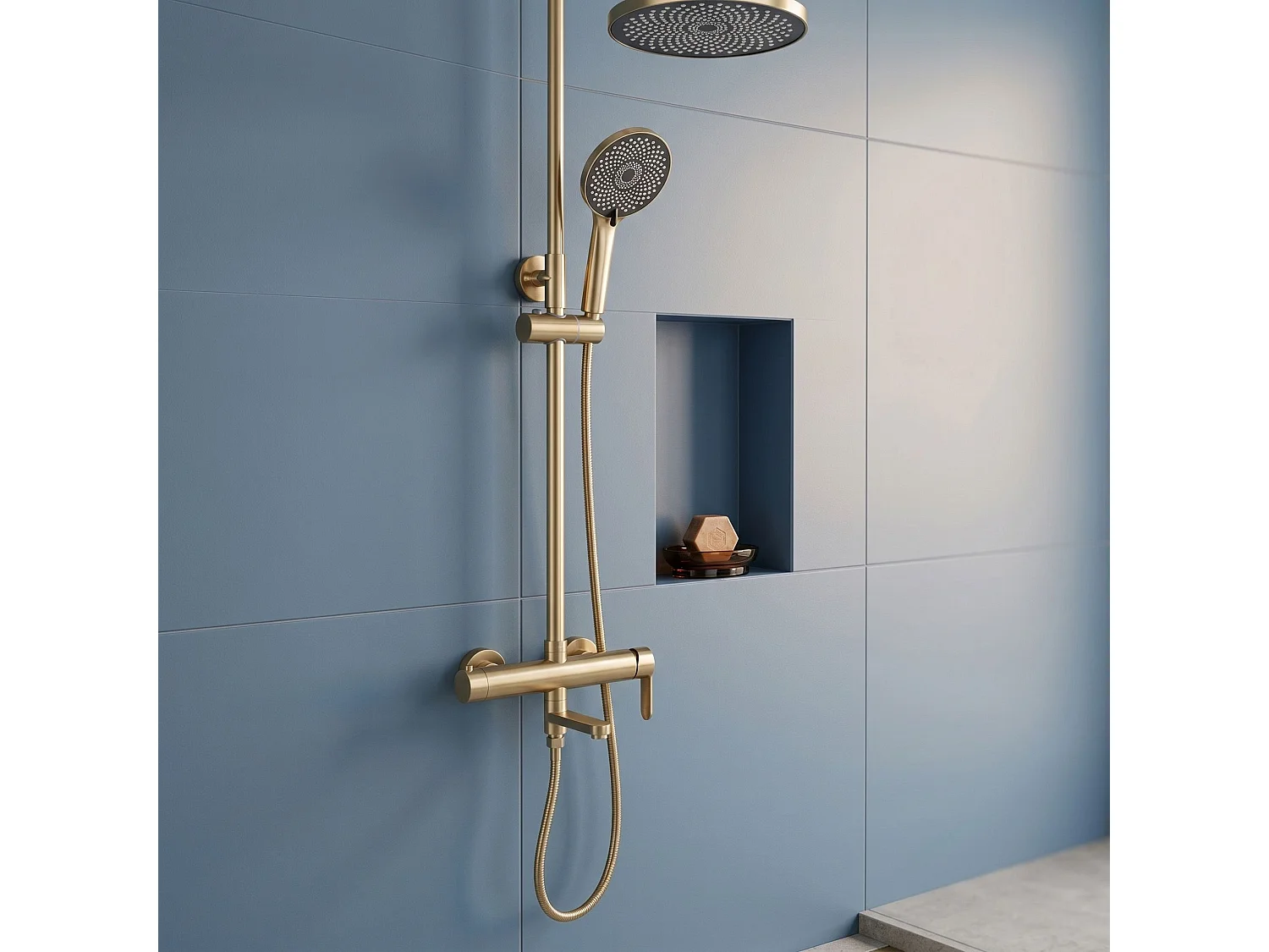 Ensemble De Douche Rea Arcos Brush Gold