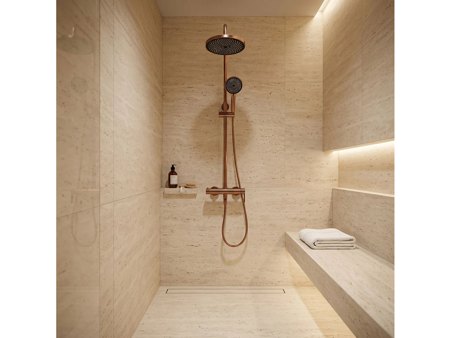 Shower Set Rea Arcos Brush Copper