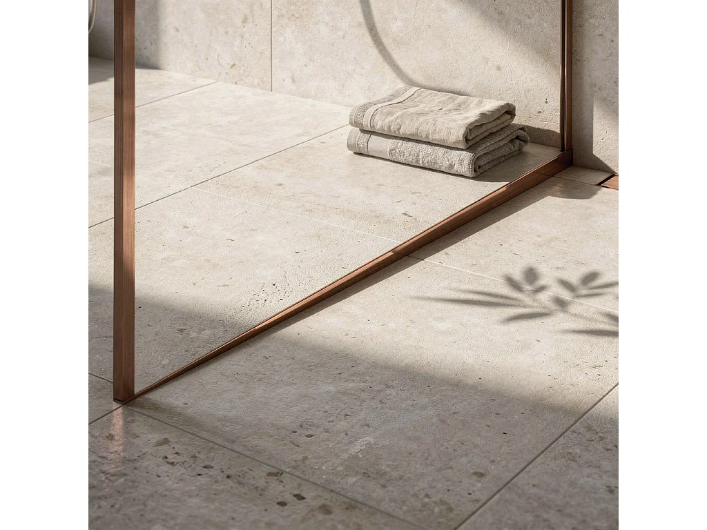 Inclinação Da Base De Duche Rea 100 Cm Right Brush Copper