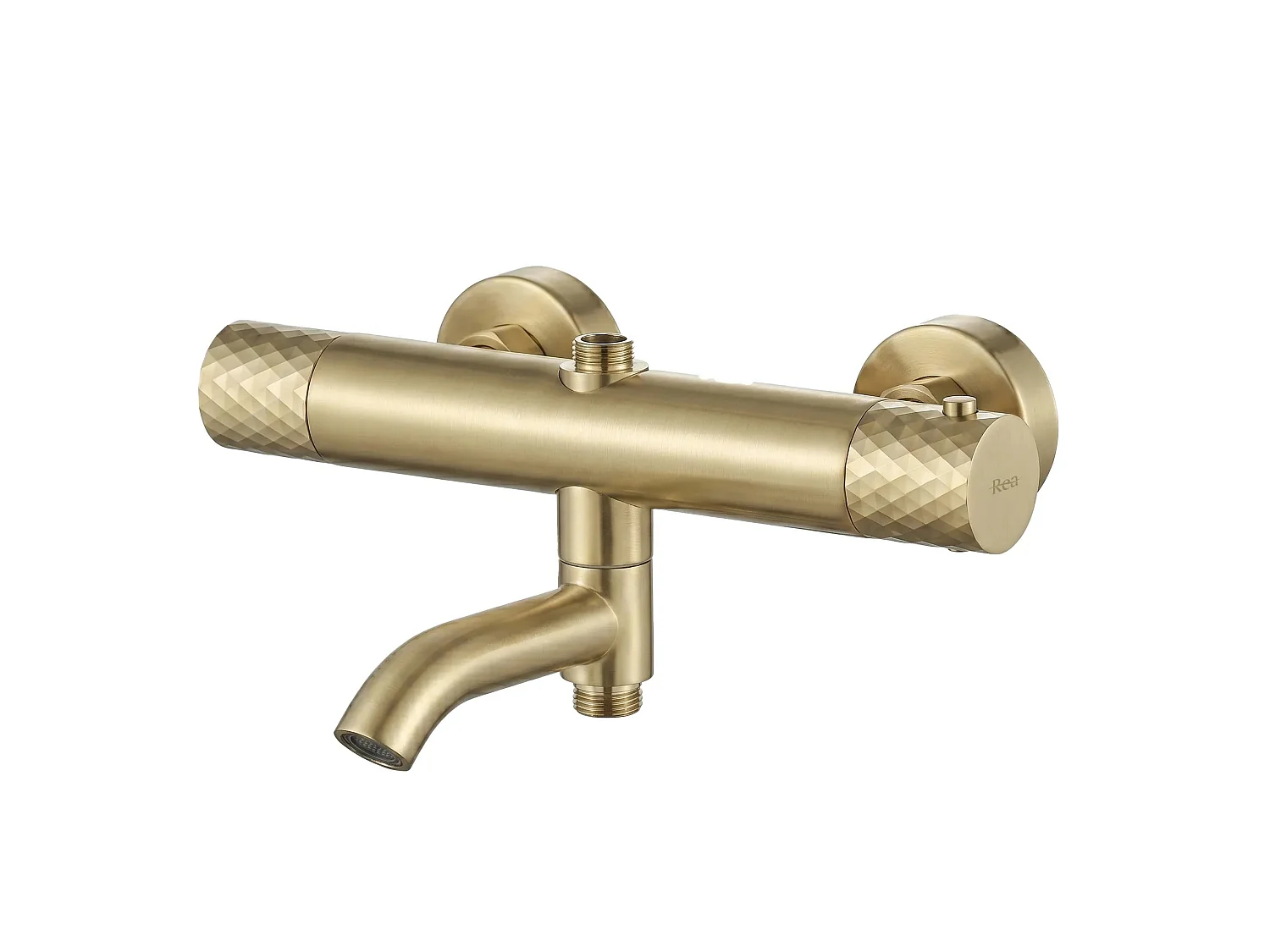 Doucheset Rea Lungo Diamond + Termostat Brush Gold
