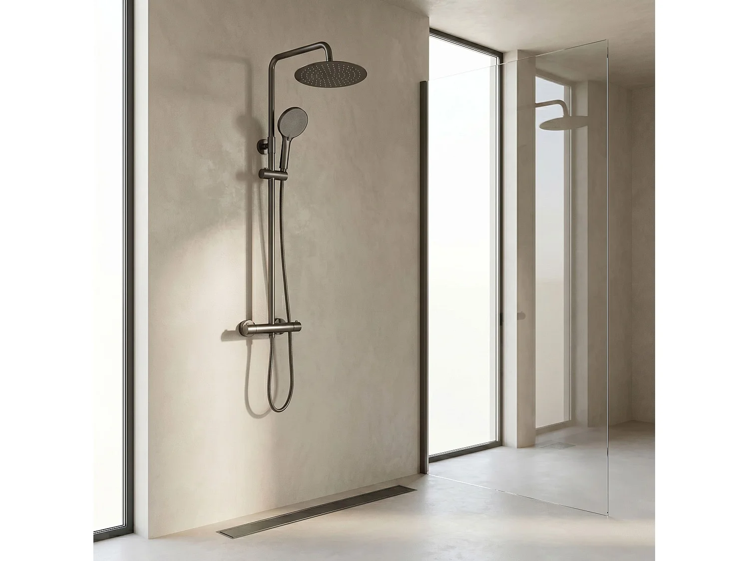 Duschset Rea Lungo + Termostat Titanium