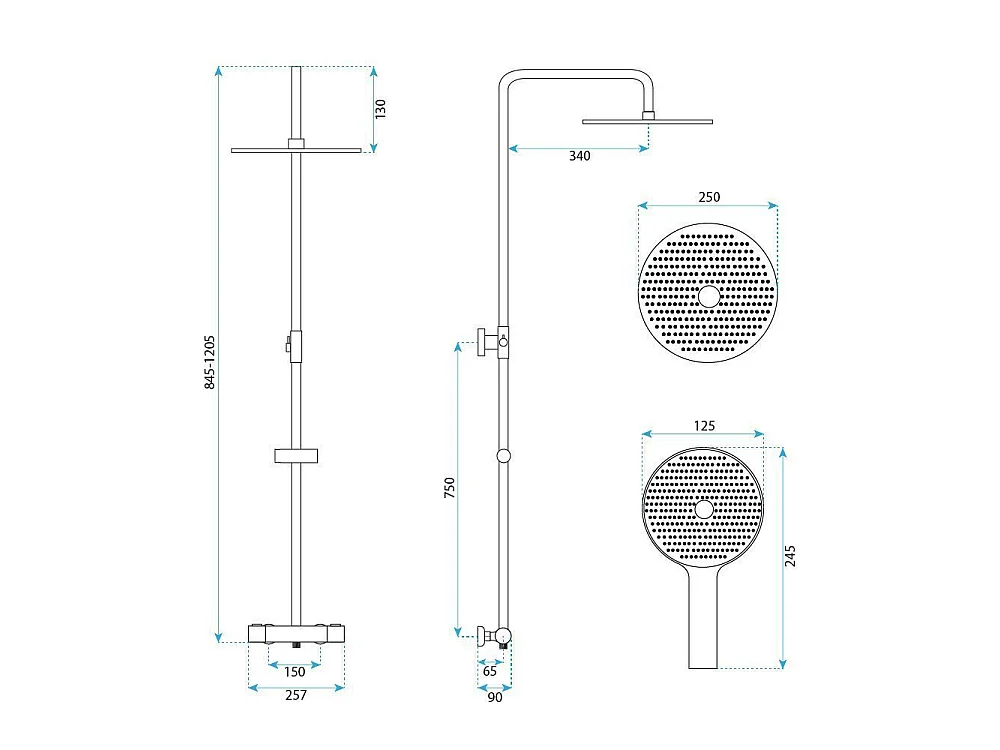 Duschset Rea Lungo + Termostat Titanium