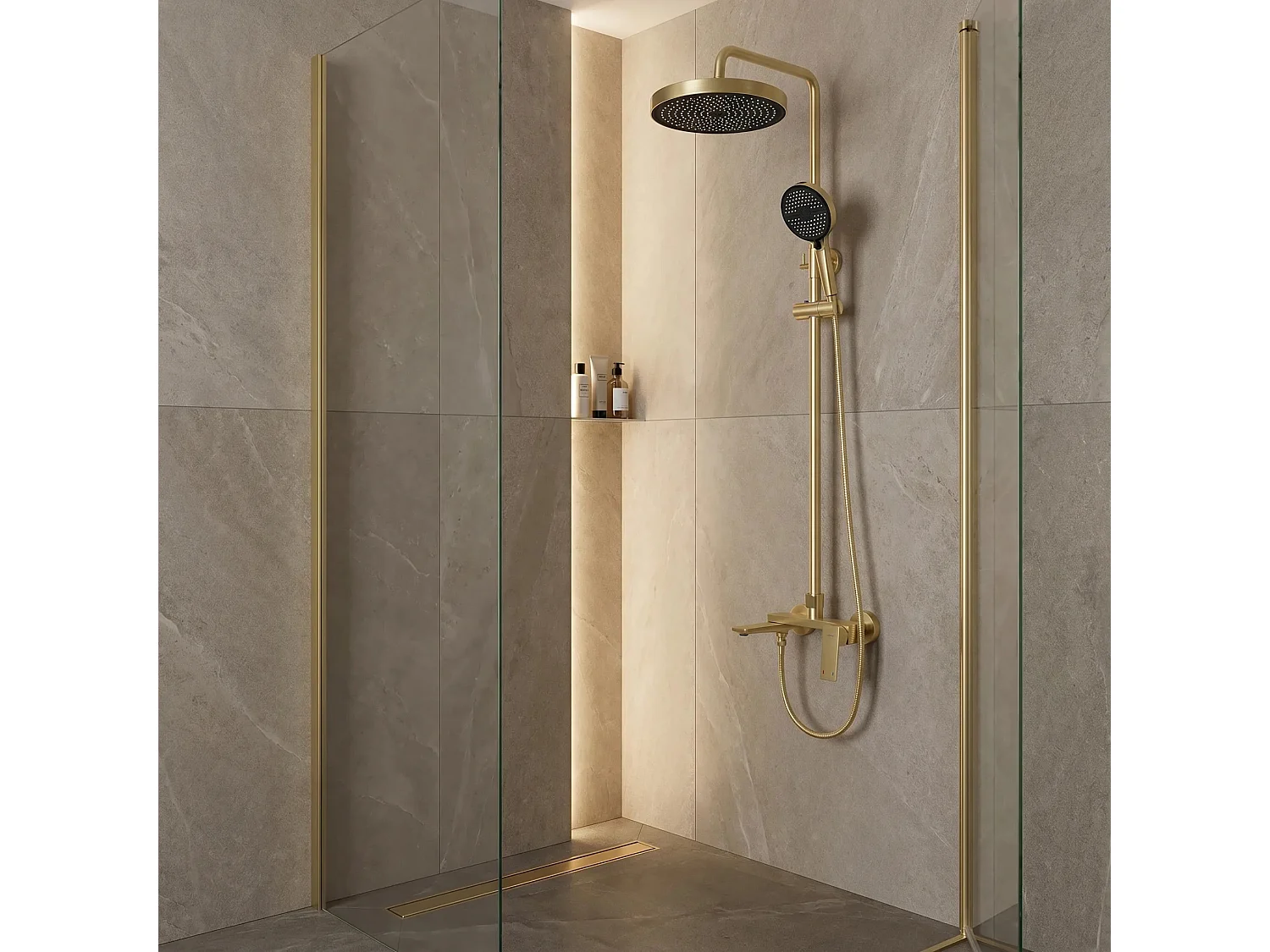Ensemble De Douche Rea Prime Brush Gold