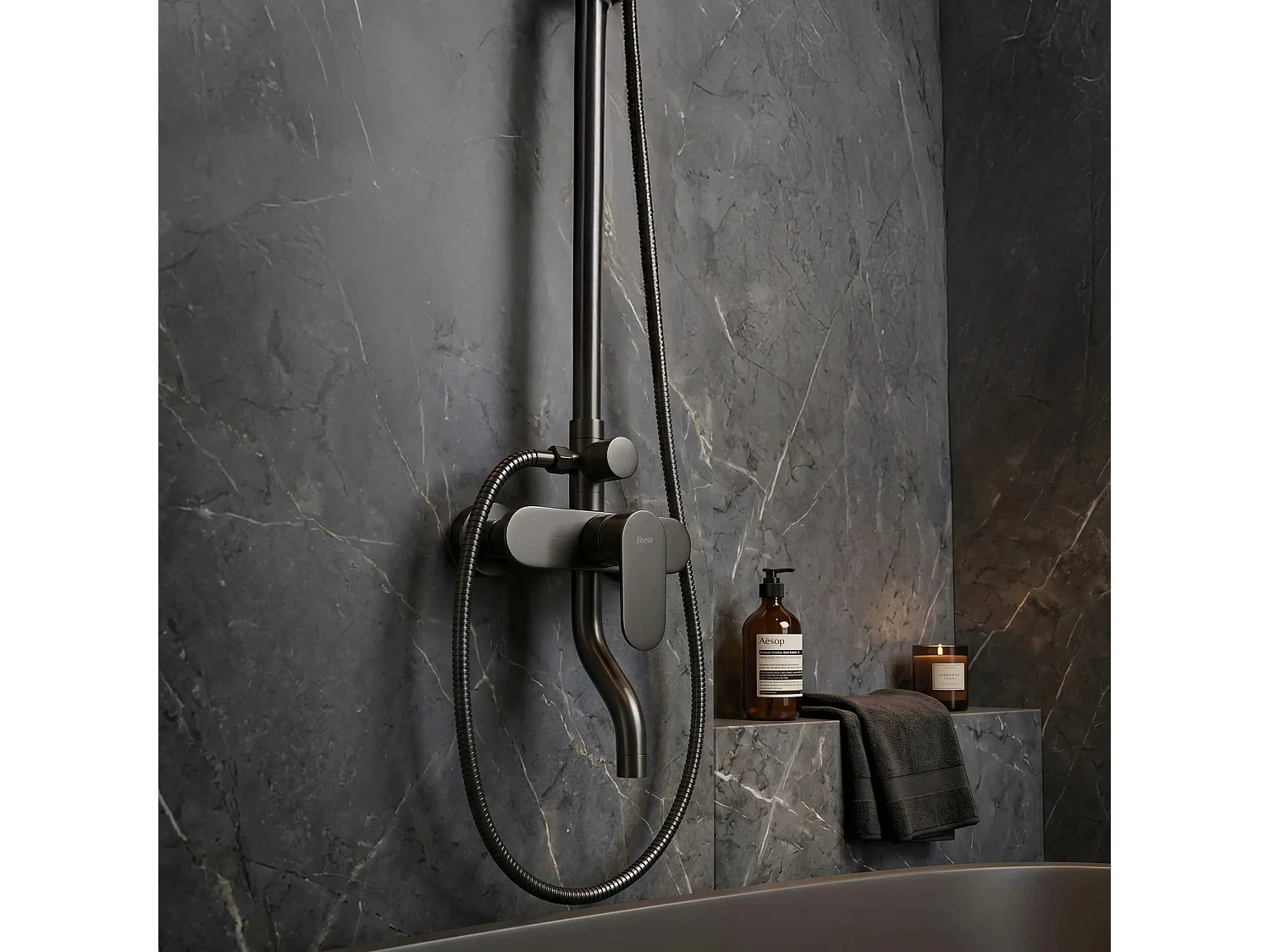 Conjunto De Chuveiro Rea Drop Titanium
