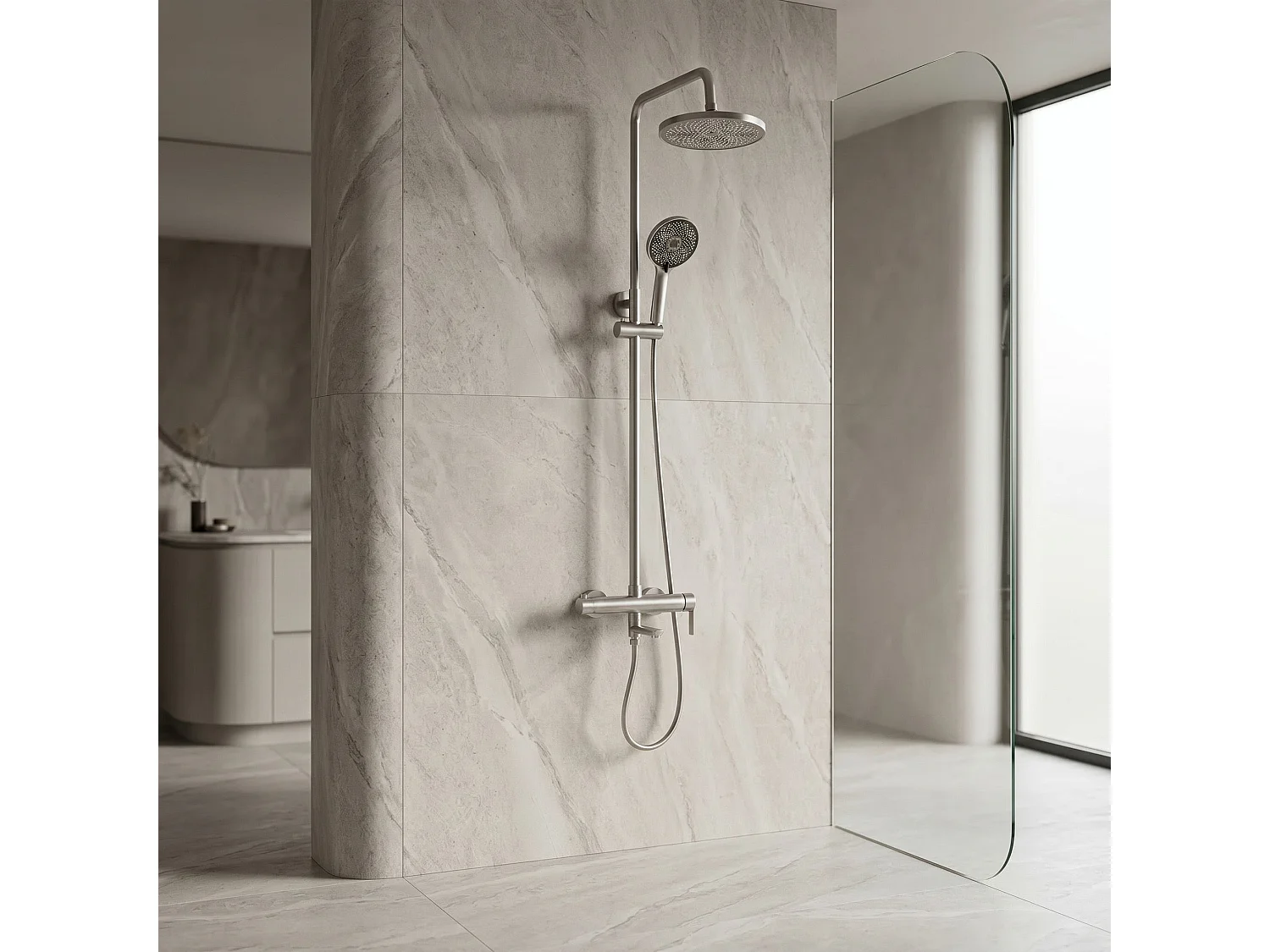 Ensemble De Douche Rea Arcos Brush Nickel