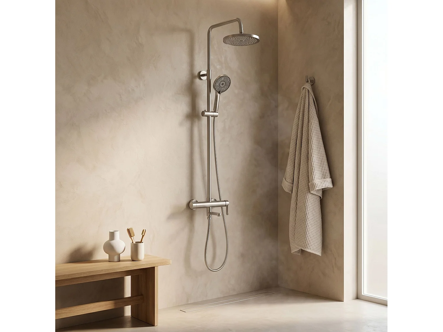 Ensemble De Douche Rea Arcos Brush Nickel