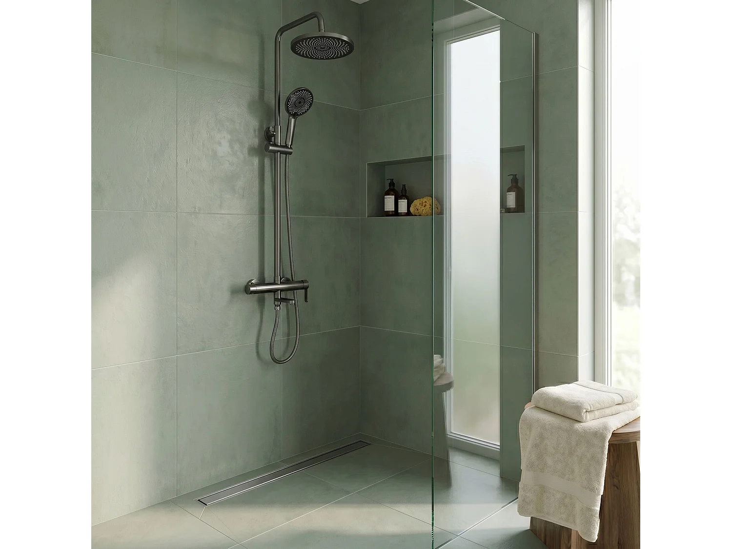 Ensemble De Douche Rea Arcos Titanium
