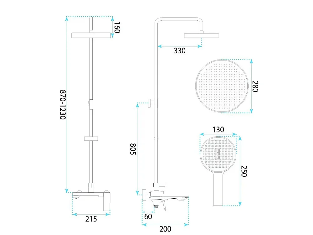 Ensemble De Douche Rea Prime Chrome