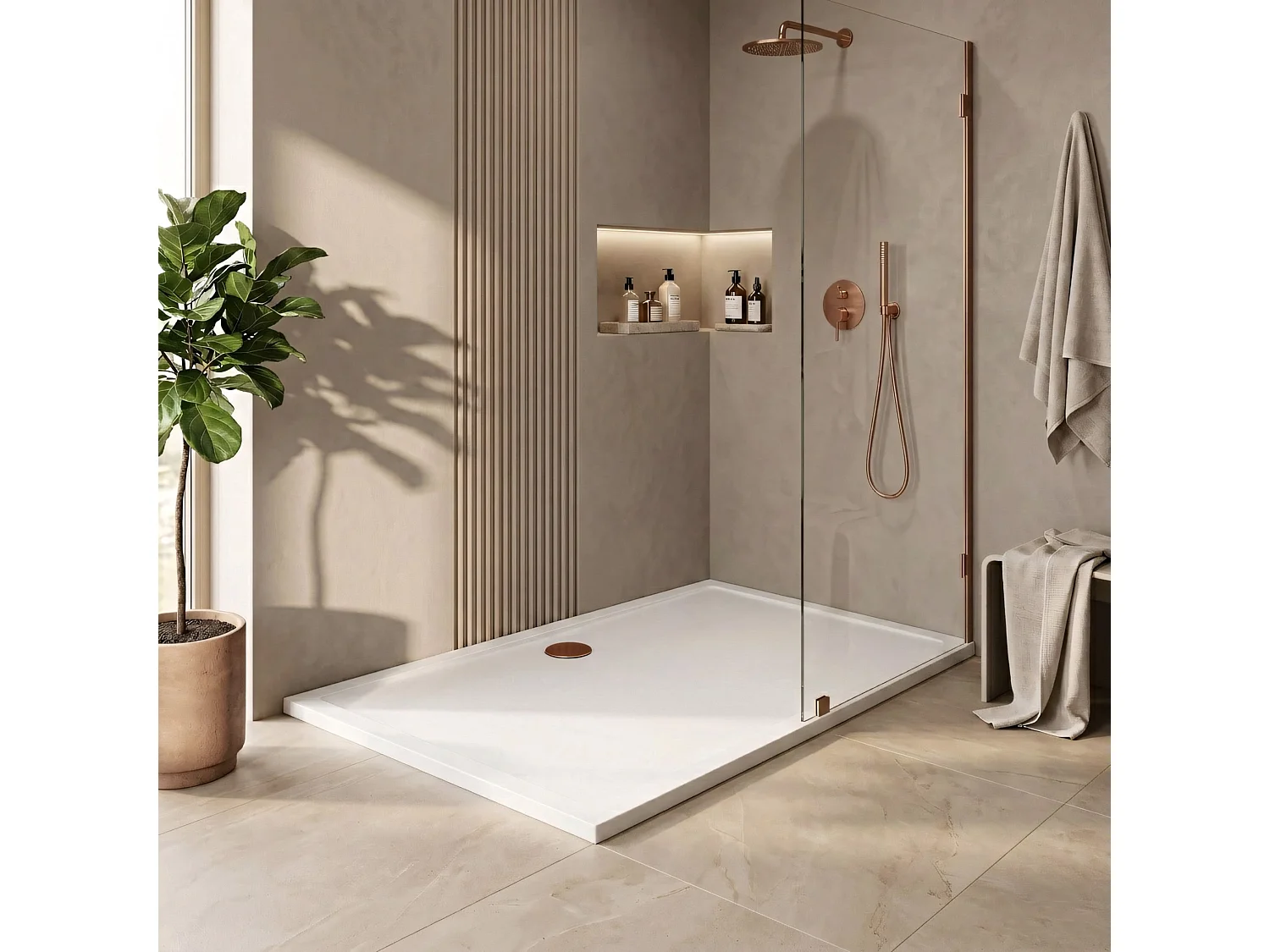 Base De Duche Red Savoy 80X100X6Cm White + Sifão