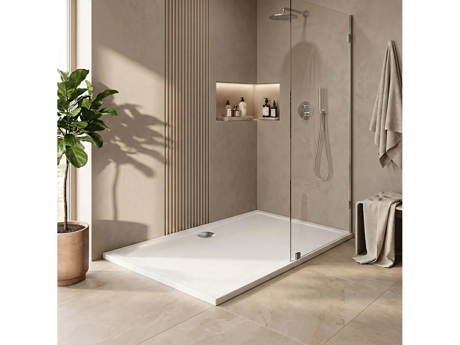 Base De Duche Red Savoy 80X100X6Cm White + Sifão