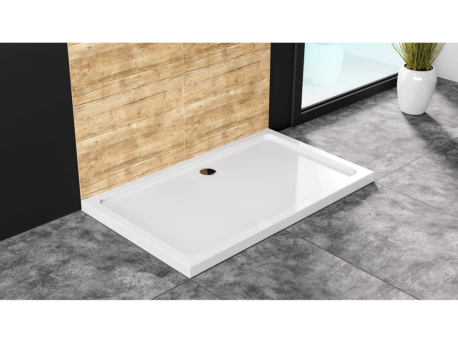 Base De Duche Red Savoy 80X100X6Cm White + Sifão