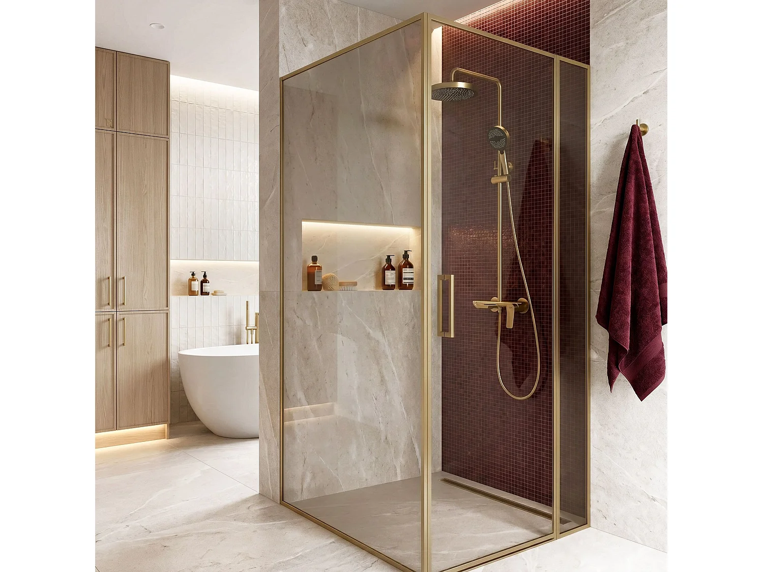 Conjunto De Duche Rea Vision Brush Gold