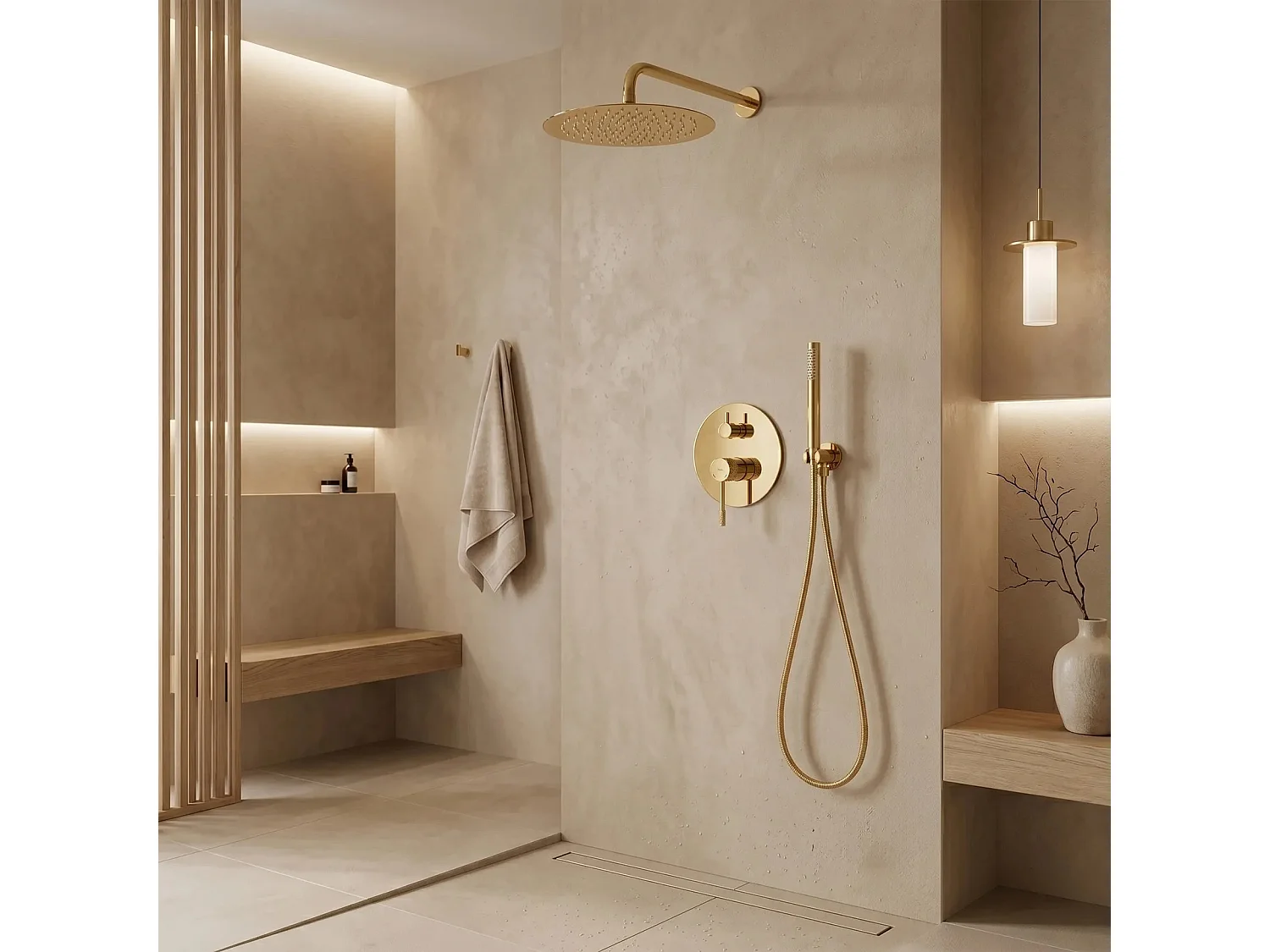 Conjunto De Duche Embutido Rea Js-625103-1G Gold