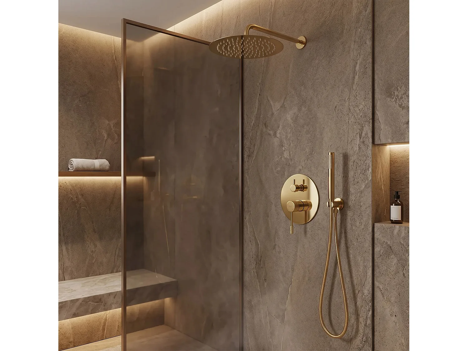Conjunto De Duche Embutido Rea Js-625103-1G Gold