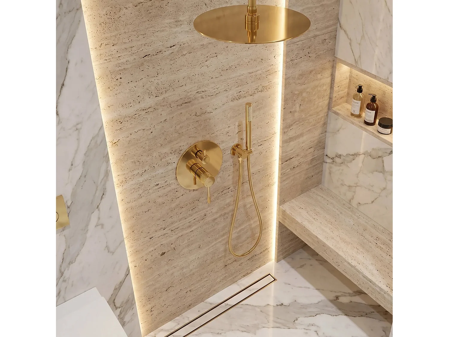 Conjunto De Duche Embutido Rea Js-625103-1G Gold