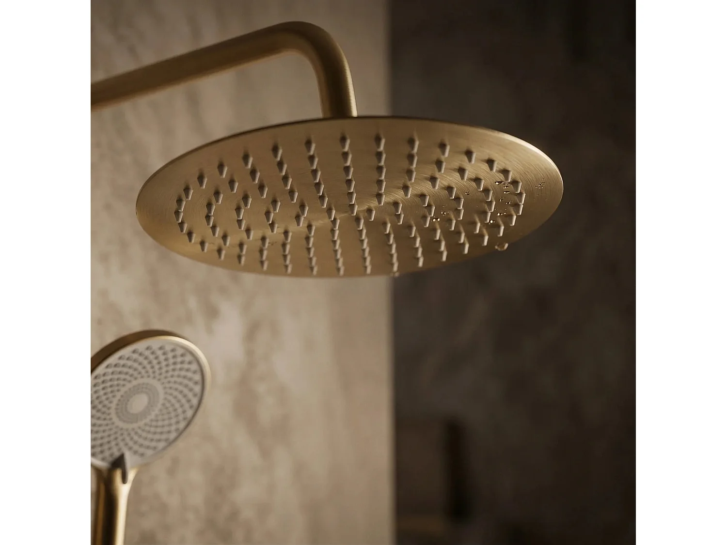 Doucheset Rea Lungo + Termostat Brush Gold