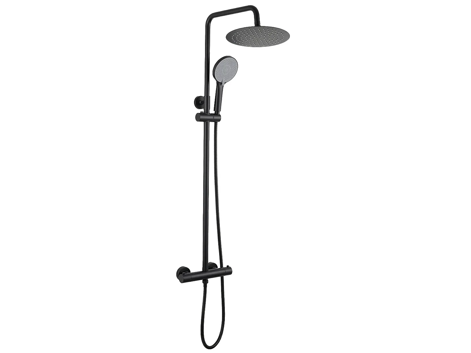 Conjunto De Chuveiro Sem Bica Rea Lungo + Termostat Black