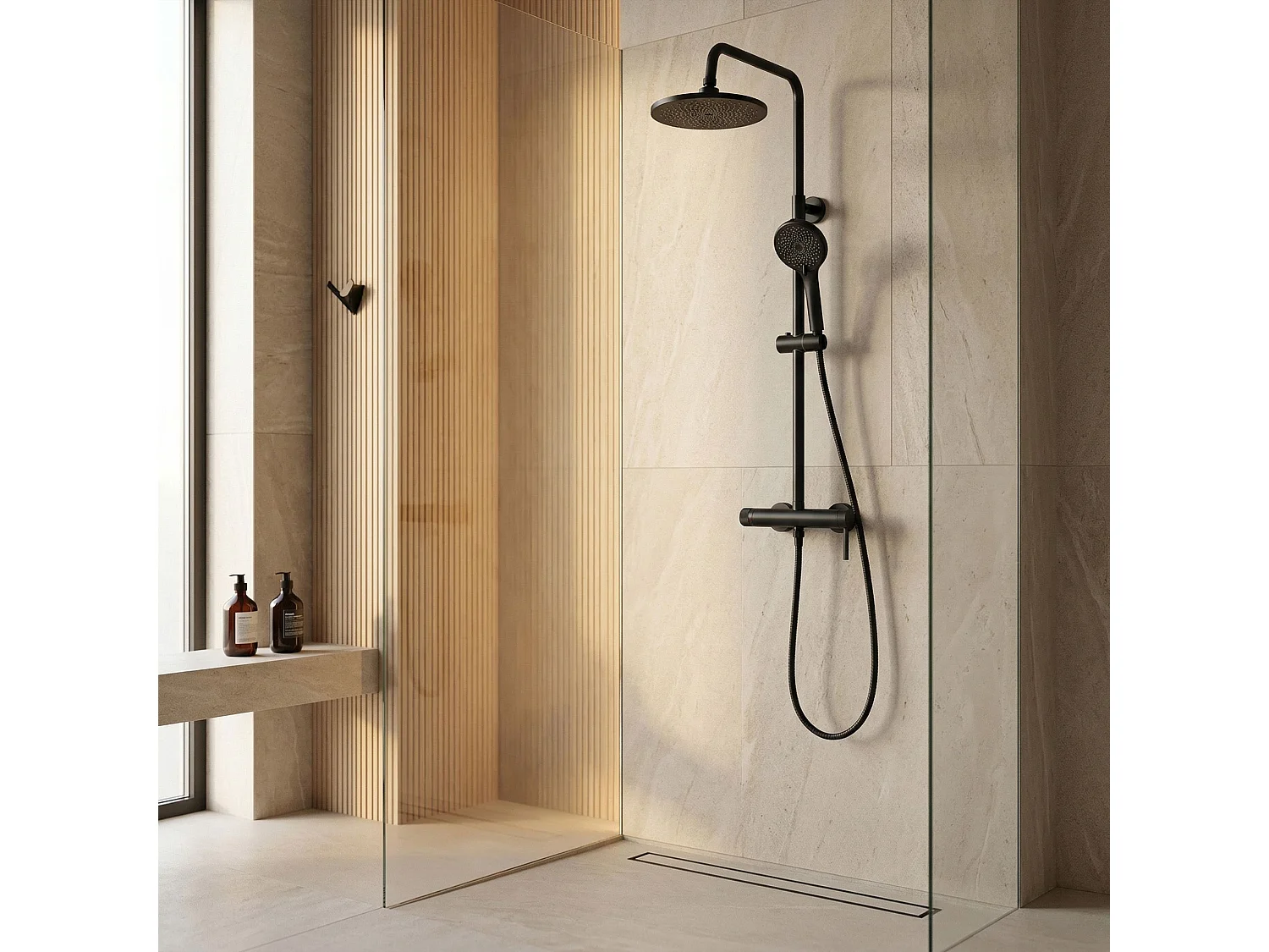 Ensemble De Douche Rea Rivo Js-7028B Black