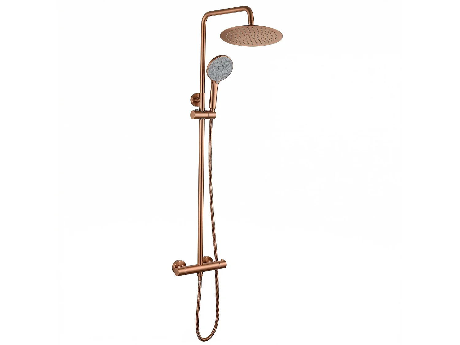 Doucheset Zonder Uitloop Rea Lungo + Termostat Brush Copper