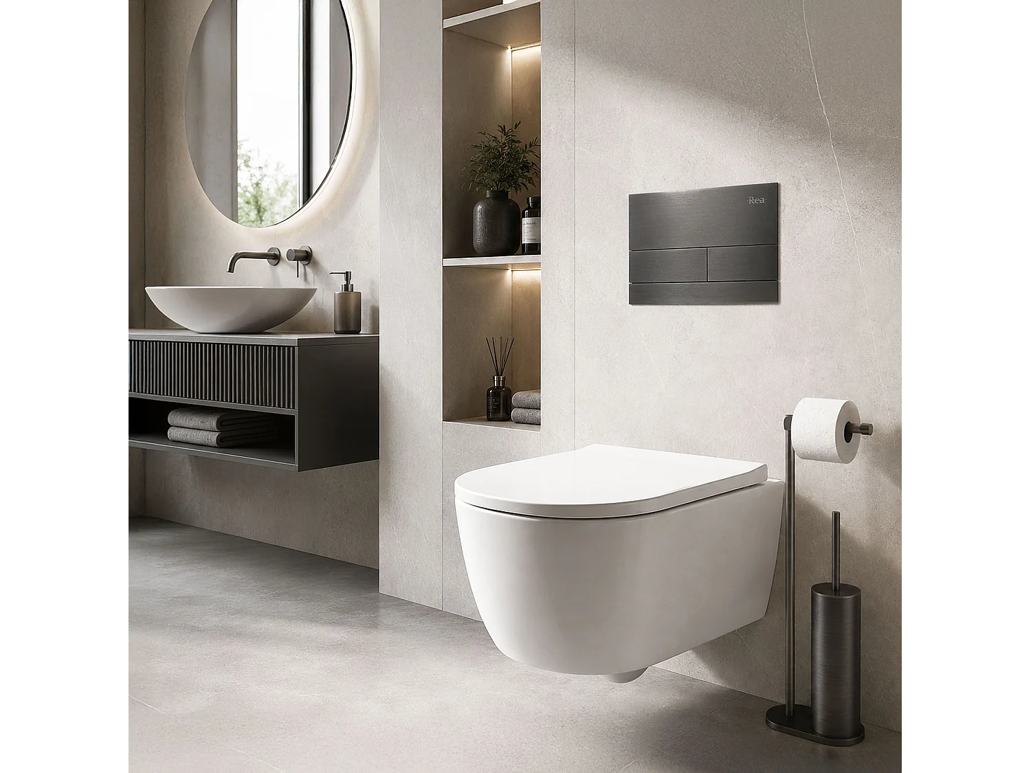Bedieningsplaat Voor Inbouwreservoir Rea T Titanium