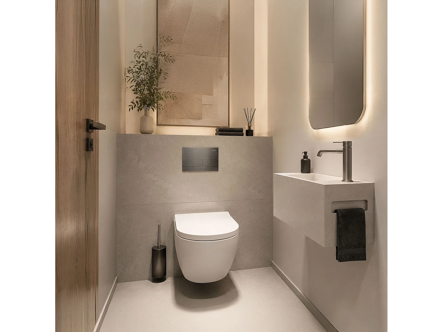 Bedieningsplaat Voor Inbouwreservoir Rea T Titanium
