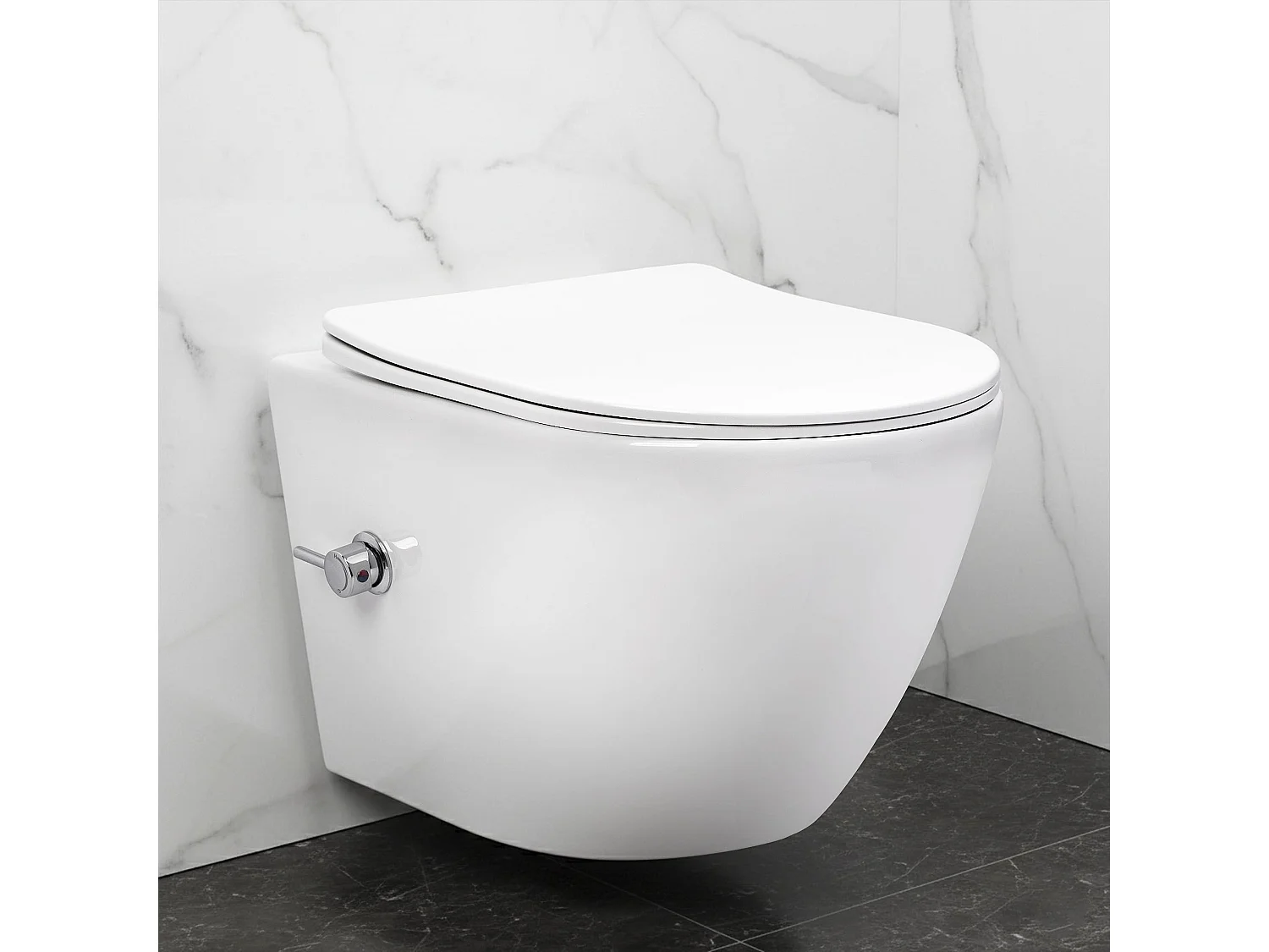 Cuvette Wc Suspendue Rea Carlo Lux Rimless Bidet White
