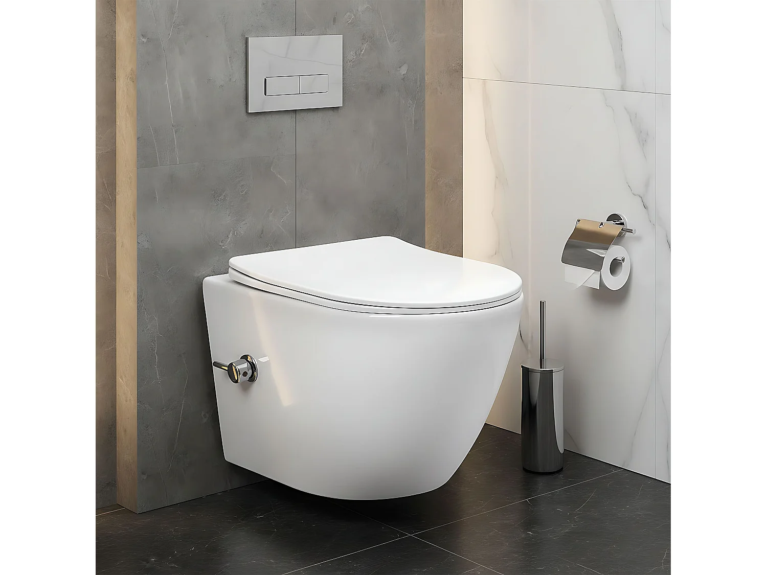 Cuvette Wc Suspendue Rea Carlo Lux Rimless Bidet White