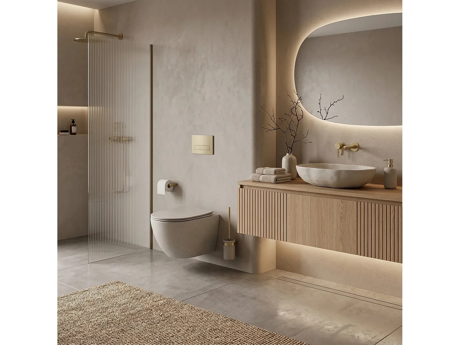 Cuvette Wc Suspendue Rea Carlo Mini Greige Beige