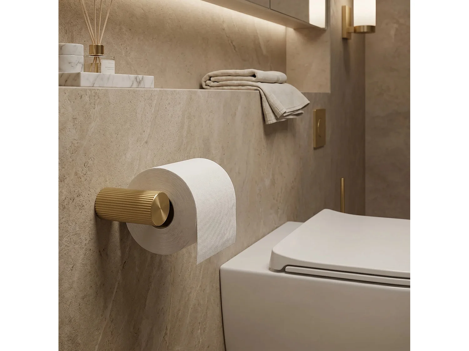 Toiletrolhouder Rea Solo Brush Gold