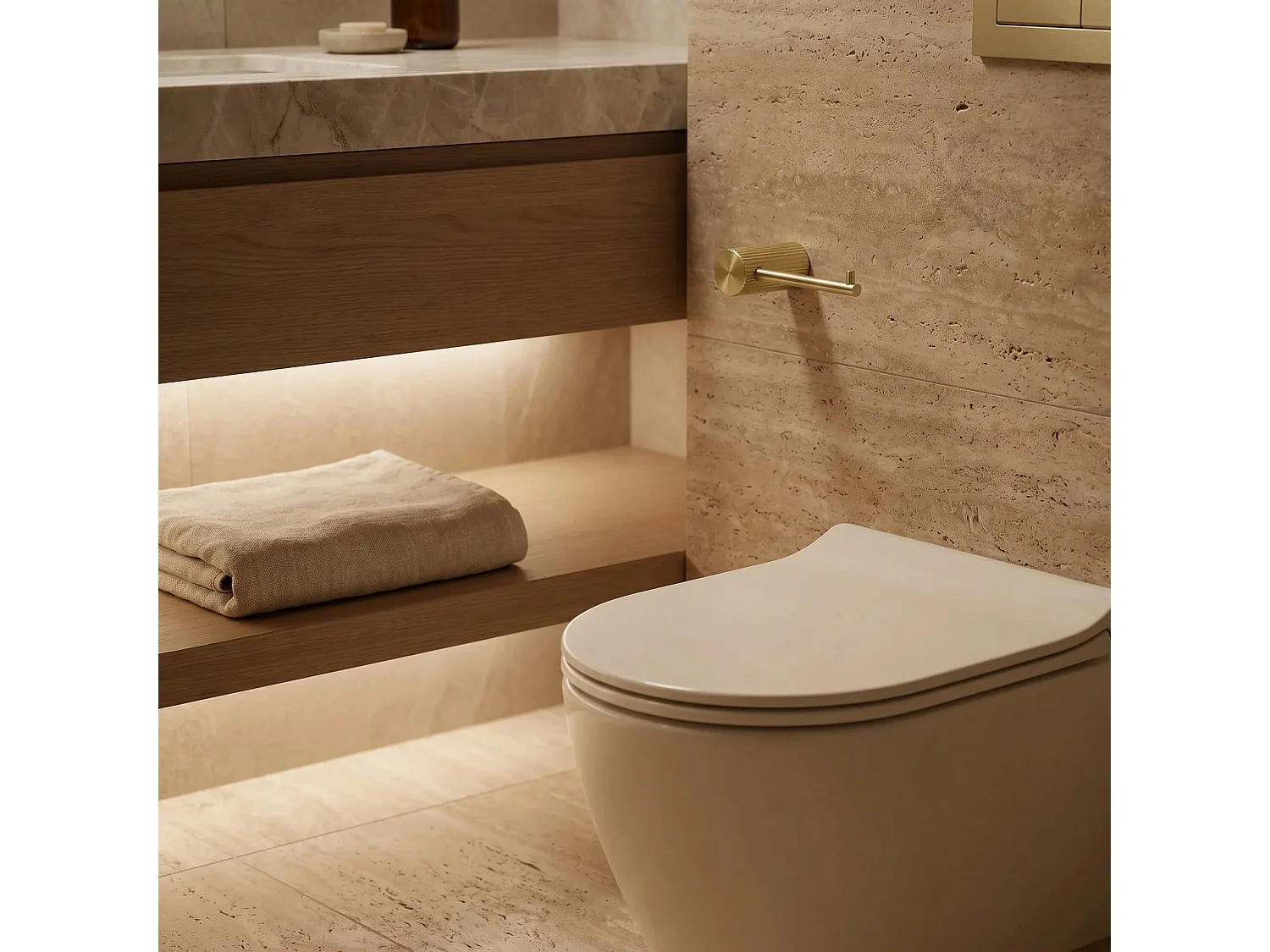 Toiletrolhouder Rea Solo Brush Gold