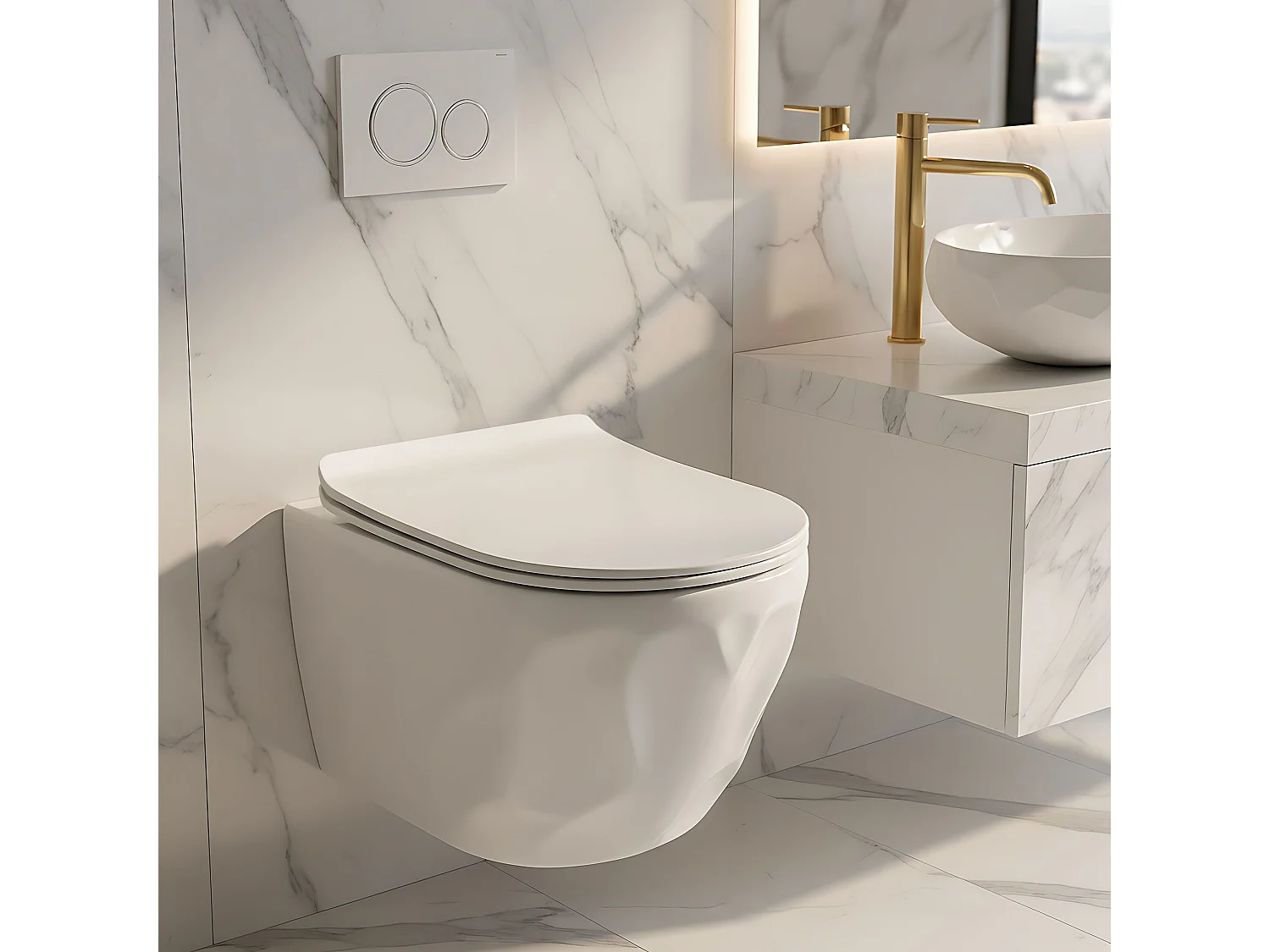 Cuvette Wc Suspendue Rea Gustavo Rimless White