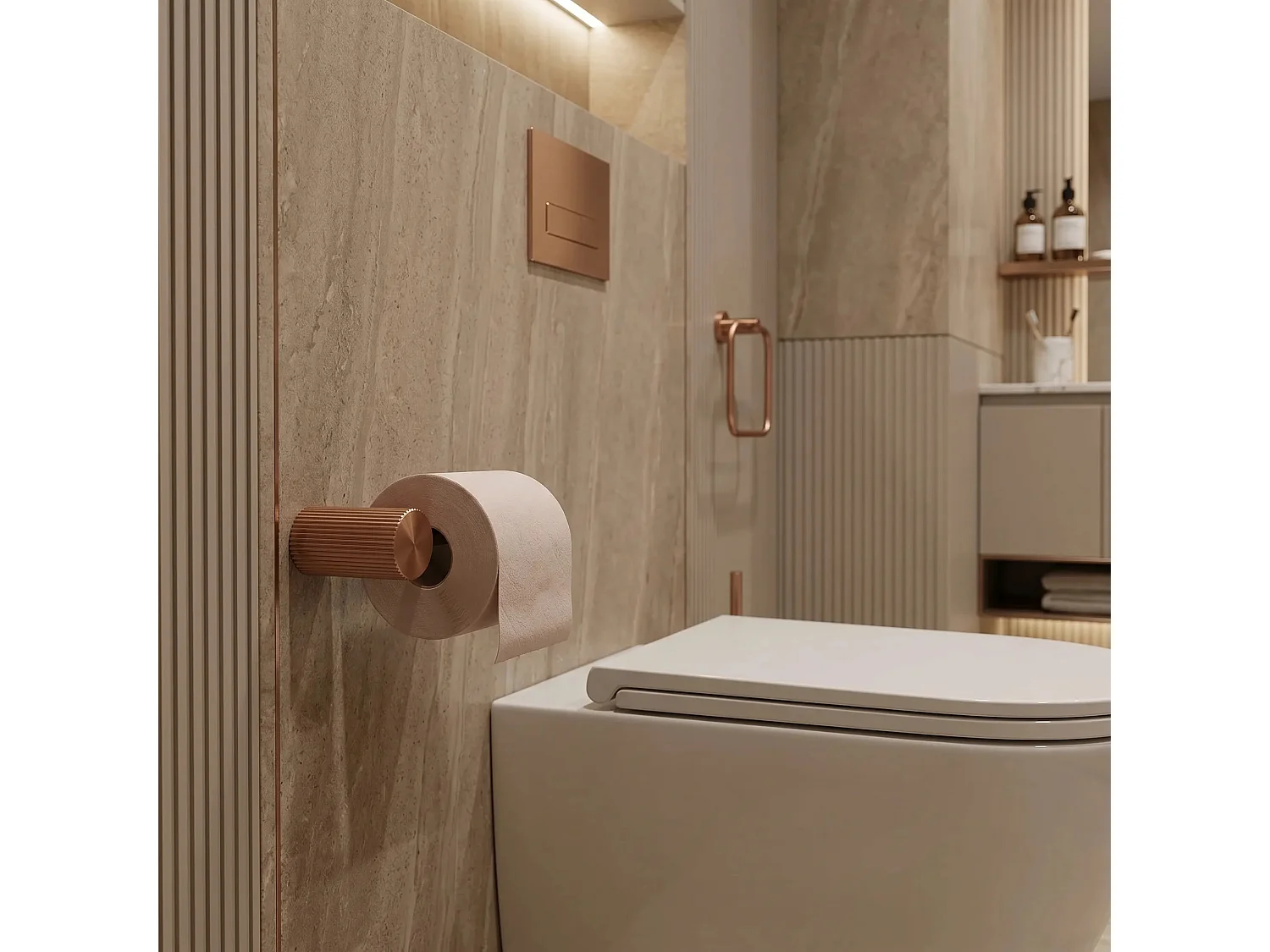 Toiletrolhouder Rea Solo Brush Copper