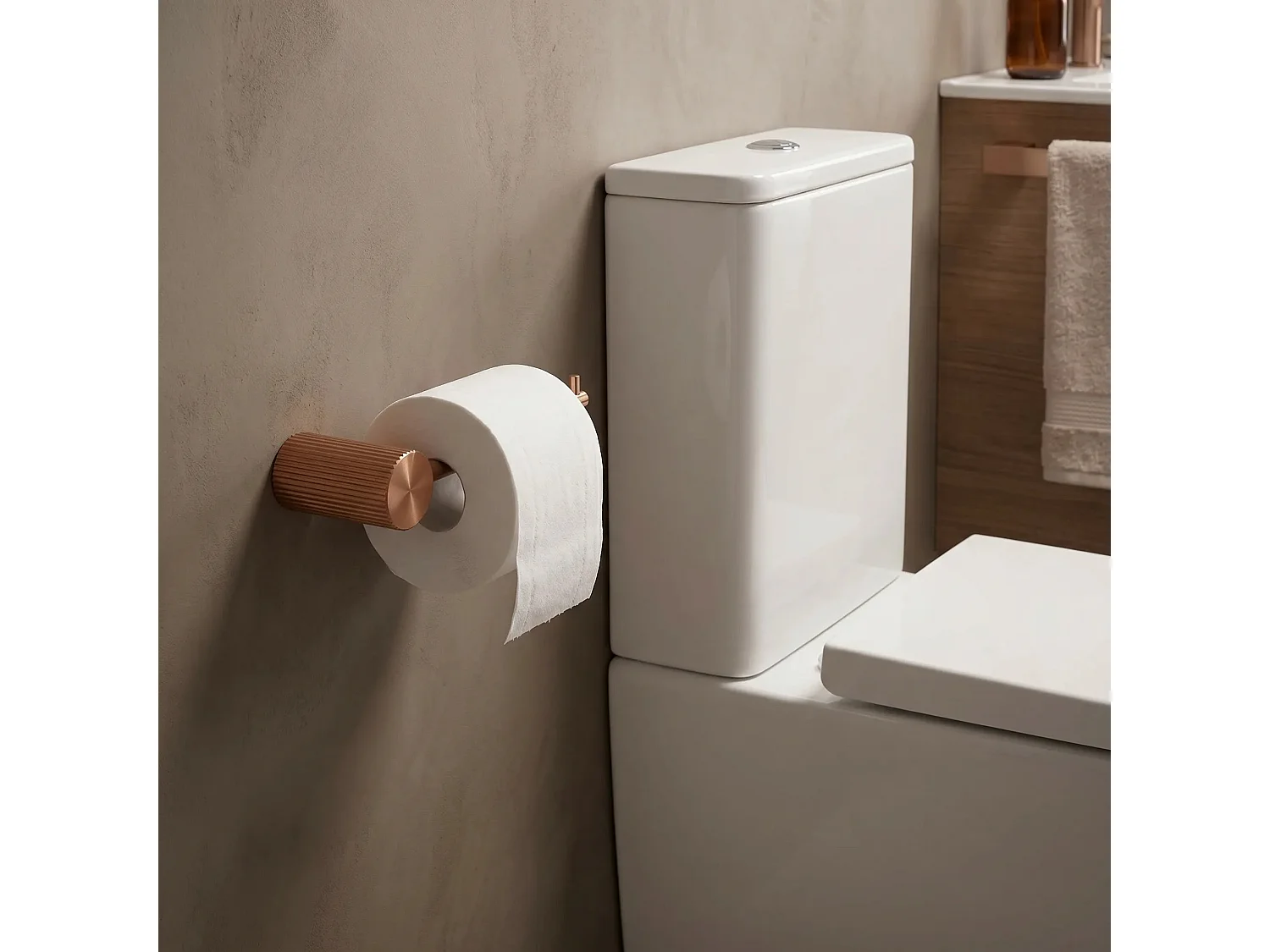 Toiletrolhouder Rea Solo Brush Copper