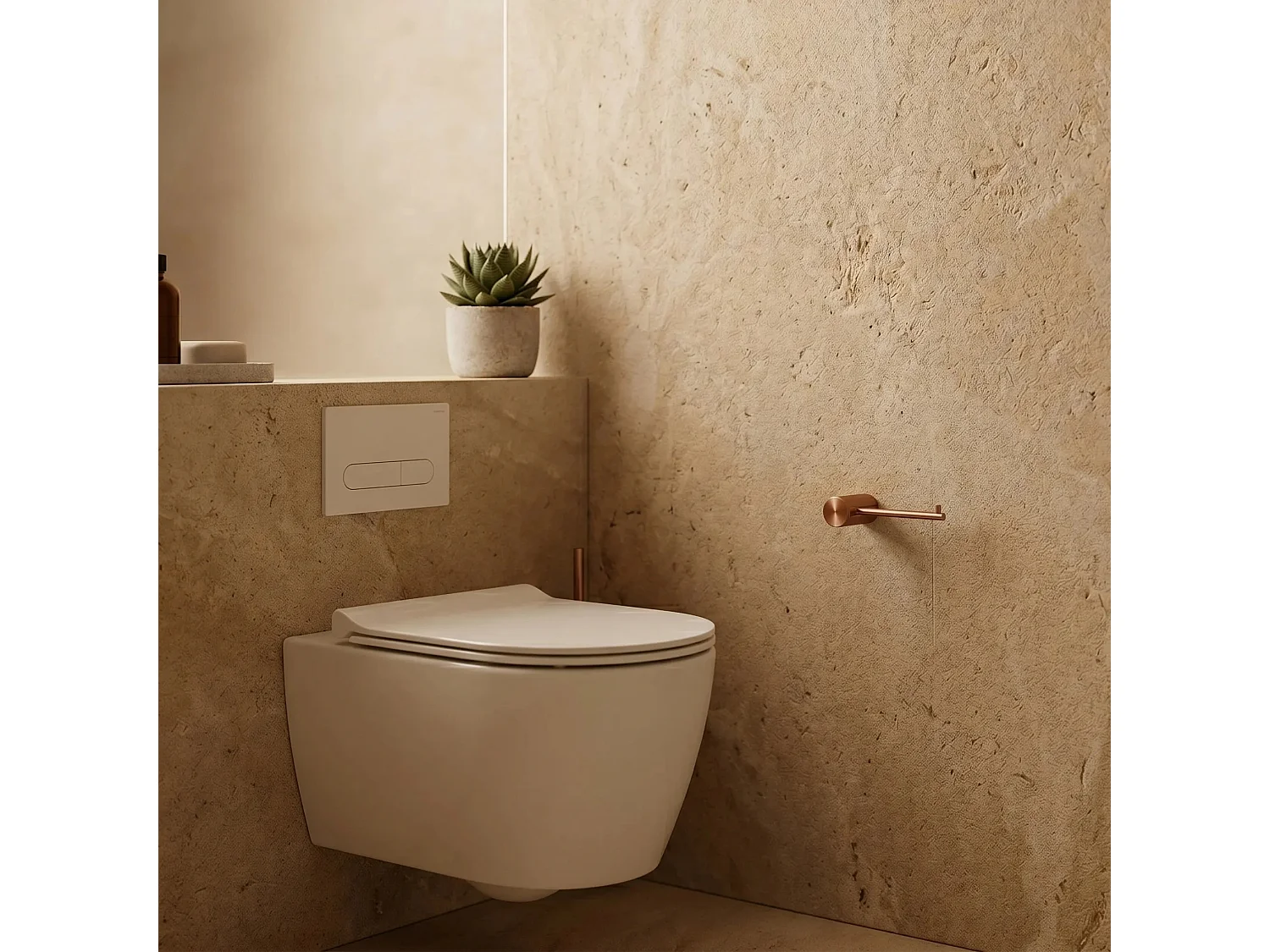 Toiletrolhouder Rea Solo Brush Copper