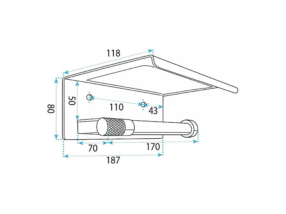 Papierhouder Rea Ori 16201 Titanium