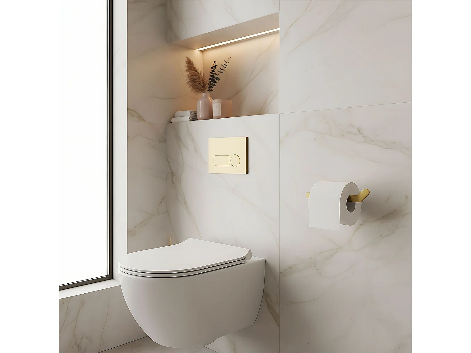 Toiletpapierhouder Rea 109 Til Brush Gold