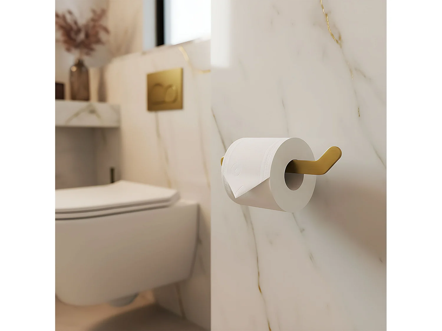 Toiletpapierhouder Rea 109 Til Brush Gold