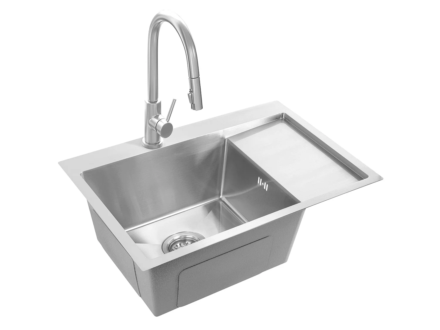 Stalen Spoelbak Rea Fin Brush Nickel